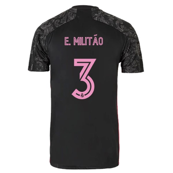 Camiseta Real Madrid Tercera Equipación NO.3 E. Militão 2020-2021 Negro